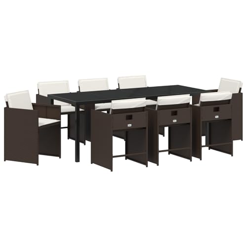 Homgoday 9-teiliges Garten-ESS-Set mit Kissen Braun Poly Rattan Outdoor M?Bel mit Sessel Model3379987 Homgoday 9-teiliges Garten-ESS-Set mit Kissen Braun Poly Rattan Outdoor M?Bel mit Sessel Model3379987 von Homgoday