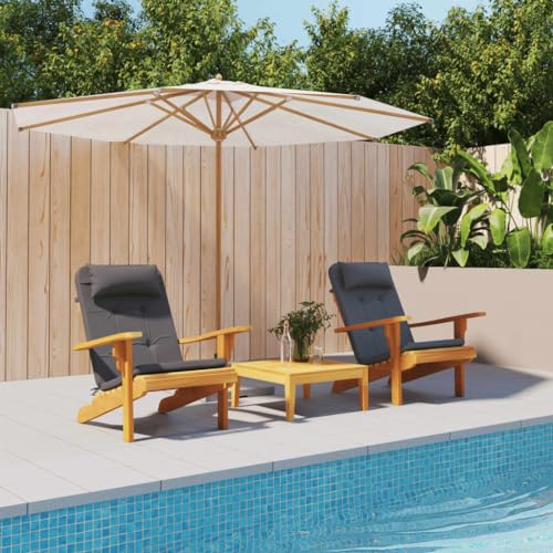 Homgoday Adirondack-Auflagen 2 STK. Polsterauflagen Stuhlkissen Sitzkissen Gartenliegen Auflage Sitzauflage Gartenstuhlkissen Auflagen für Sitzmöbel Gartenmöbel Anthrazit Oxford-Gewebe von Homgoday