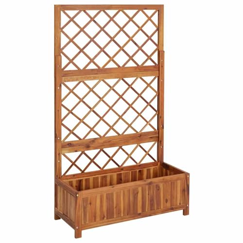 Homgoday Akazien-Holz Hochbeet mit Spalier, 85x38x150 cm, wetterbeständig, für Kletterpflanzen Model316542 Homgoday Akazien-Holz Hochbeet mit Spalier, 85x38x150 cm, wetterbeständig, für Kletterpflanzen Model316542 von Homgoday