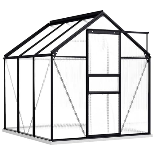 Homgoday Aluminium-Polycarbonat Gewächshaus 6,029 m³, Anthrazit/Transparent, 190x190x132/202 cm Model48215 Homgoday Aluminium-Polycarbonat Gewächshaus 6,029 m³, Anthrazit/Transparent, 190x190x132/202 cm Model48215 von Homgoday