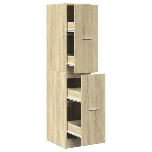Homgoday Apothekerschrank Sonoma-Eiche 30x41x144,5 cm Holzwerkstoff Medikamentenschrank Model855171 von Homgoday