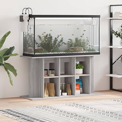 Homgoday Aquariumständer Aquarienunterschrank Aquarienschrank Aquarium Unterschrank Aquarium Tisch Terrarium Schrank Aquarium Stand Grau Sonoma 120x40x60 cm Holzwerkstoff von Homgoday