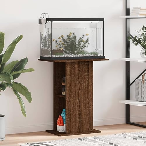Homgoday Aquariumständer Aquarium Tisch Aquarium Unterschrank Aquarienunterschrank Aquarien Schrank Terrarium Schrank Braun Eichen-Optik 60,5x36x72,5cm Holzwerkstoff von Homgoday