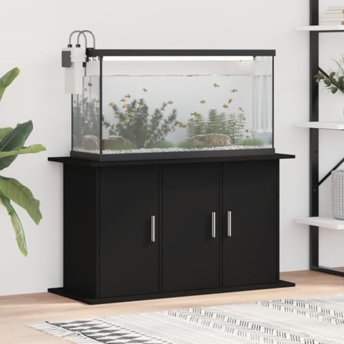 Homgoday Aquariumständer Aquarium Unterschrank Aquarium Tisch Aquarienschrank mit 6 Fächer Aquarienunterschrank Terrarium Schrank für Sicheren Stand Schwarz 101x41x58 cm Holzwerkstoff von Homgoday