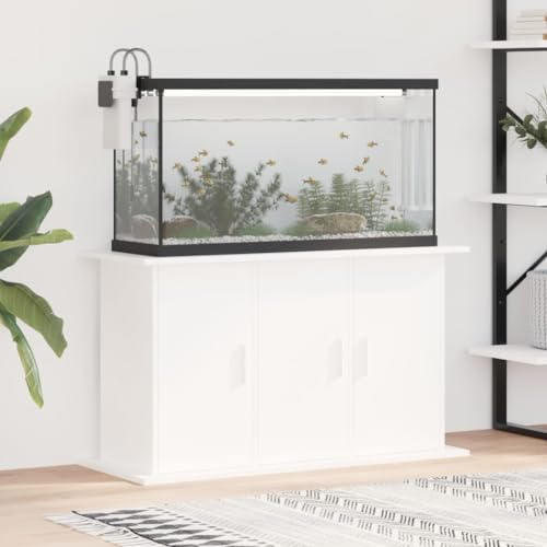 Homgoday Aquariumständer Aquarium Unterschrank Aquarium Tisch Aquarienschrank mit 6 Fächer Aquarienunterschrank Terrarium Schrank für Sicheren Stand Weiß 101x41x58 cm Holzwerkstoff von Homgoday