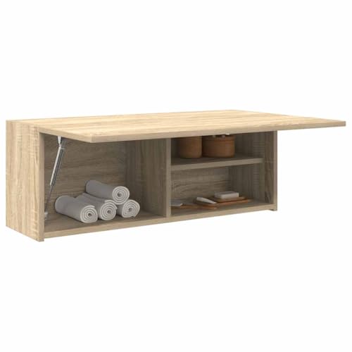 Homgoday Bad-Wandschrank Badezimmerschrank Hängend, Wandschrank, Hängeschrank Medizinschrank Badschrank Wandmontage, Wandregal Sonoma-Eiche 80x25x30 cm Holzwerkstoff von Homgoday