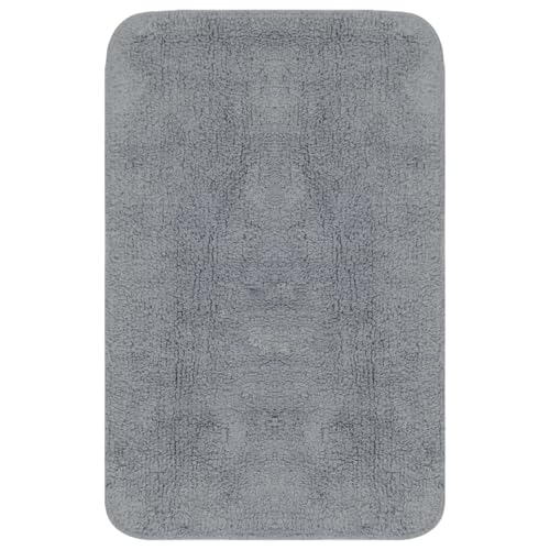 Homgoday Badematten-Set 2-TLG. Stoff Grau Anti-Rutsch-Matte fürs Badezimmer Model133230 von Homgoday