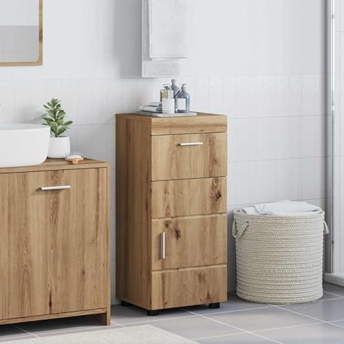 Homgoday Badezimmer Schrank mit Tür Eiche handwerklich 37 x 31,5 x 82 cm Badezimmerschränke Model880350 Homgoday Badezimmer Schrank mit Tür Eiche handwerklich 37 x 31,5 x 82 cm Badezimmerschränke Model880350 von Homgoday