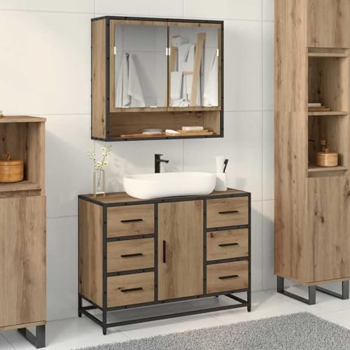 Homgoday Badezimmer Waschbecken Schrank mit Speicher Eiche handwerklich Badezimmerschränke Model883632 Homgoday Badezimmer Waschbecken Schrank mit Speicher Eiche handwerklich Badezimmerschränke Model883632 von Homgoday