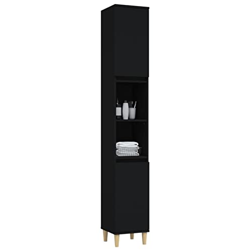 Homgoday Badezimmerschrank Hochschrank Badschrank Aufbewahrungsschrank mit 6 Fächer und 2 Türen Badmöbel Badregal Badkommode für Bad Wohnzimmer Schwarz 30x30x190 cm Holzwerkstoff Homgoday Badezimmerschrank Hochschrank Badschrank Aufbewahrungsschrank mit 6 Fächer und 2 Türen Badmöbel Badregal Badkommode für Bad Wohnzimmer Schwarz 30x30x190 cm Holzwerkstoff von Homgoday