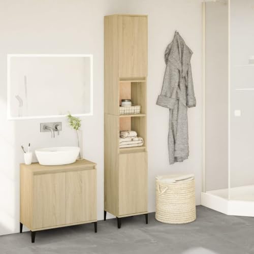 Homgoday Badezimmerschrank Sonoma Eiche 30x30x190cm Holzwerkstoff Bücherregal Eckregal Bücherregal Regal Schrank Einheit für Schlafzimmer, Wohnzimmer und Büro Innenmöbel Homgoday Badezimmerschrank Sonoma Eiche 30x30x190cm Holzwerkstoff Bücherregal Eckregal Bücherregal Regal Schrank Einheit für Schlafzimmer, Wohnzimmer und Büro Innenmöbel von Homgoday