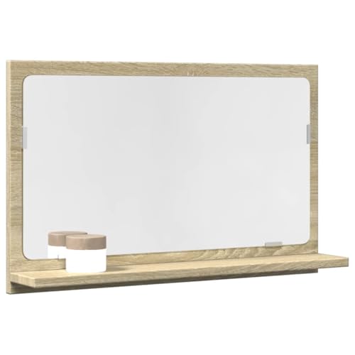 Homgoday Badspiegelschrank Sonoma Eiche 60x11x37cm Holzwerkstoff Badezimmerspiegel Wandmontage Badspiegel Schminkspiegel von Homgoday