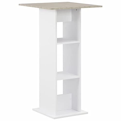 Homgoday Bartisch Bistrotisch, Küchentisch, Stehtisch Esstisch Küchenbartisch Tresentisch Thekentisch für Bar Küche Wohnzimmer Weiß und Beton 60x60x110 cm Homgoday Bartisch Bistrotisch, Küchentisch, Stehtisch Esstisch Küchenbartisch Tresentisch Thekentisch für Bar Küche Wohnzimmer Weiß und Beton 60x60x110 cm von Homgoday