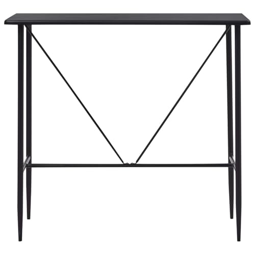 Homgoday Bartisch Schwarz 120 x 60 x 110 cm MDF Stehtisch Model281546 von Homgoday
