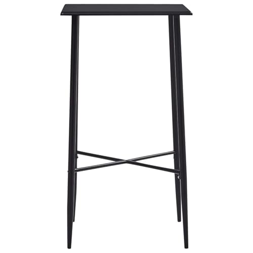 Homgoday Bartisch Schwarz 60 x 60 x 111 cm MDF Stehtisch Model281549 von Homgoday