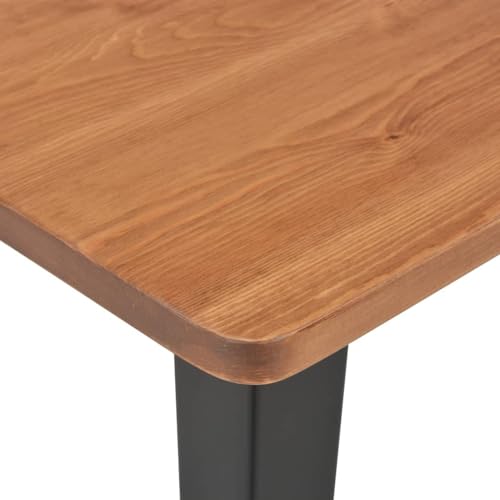 Homgoday Bartisch Schwarz 60×60×108 cm Kiefer Massivholz und Stahl Homgoday Bartisch Schwarz 60×60×108 cm Kiefer Massivholz und Stahl von Homgoday