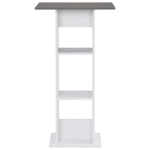 Homgoday Bartisch Weiß und Anthrazitgrau 60x60x110 cm Stehtisch Model280210 von Homgoday