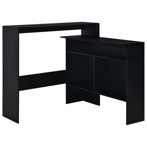 Homgoday Bartisch mit 2 Tischplatten Schwarz 130x40x120 cm Stehtisch Model280218 von Homgoday
