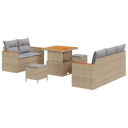 Homgoday Bequemes 4-teiliges Garten-Sofa-Set aus Natur Rattan, ideal für Terrassen und Balkone - max. 4 Personen Model3364937 von Homgoday