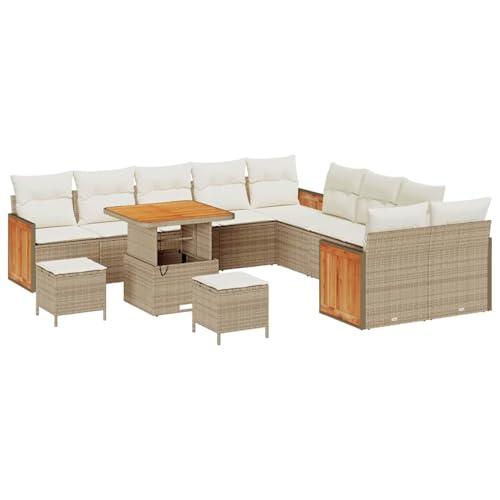 Homgoday Bequemes 5-Personen-Garten-Sofa mit Natur-Rattan und Akazienholz | UV-beständig | Für Garten und Terrasse Model3365311 Homgoday Bequemes 5-Personen-Garten-Sofa mit Natur-Rattan und Akazienholz | UV-beständig | Für Garten und Terrasse Model3365311 von Homgoday