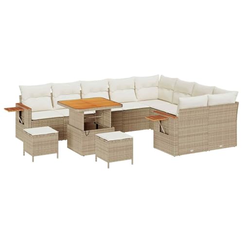 Homgoday Bequemes und stylisches Garten-Sofa-Set mit Ecksofa und Tisch - Beige Model3365161 von Homgoday