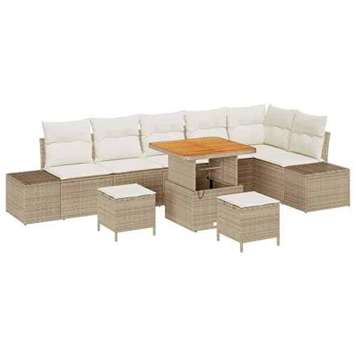 Homgoday Bequemes und wetterfestes Ecksofa Set für Garten und Terrasse - 4-teilig in Beige Model3364751 von Homgoday