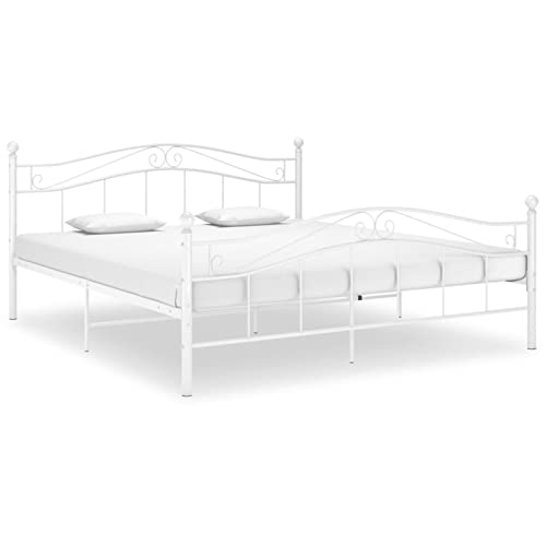 Homgoday Bett Metallbett Bettrahmen Bettgestell mit Lattenrost Gästebett Doppelbett/Einzelbett Einzelbettgestell Bettrahmen für Schlafzimmer Gästezimmer Weiß Metall 140x200 cm Homgoday Bett Metallbett Bettrahmen Bettgestell mit Lattenrost Gästebett Doppelbett/Einzelbett Einzelbettgestell Bettrahmen für Schlafzimmer Gästezimmer Weiß Metall 140x200 cm von Homgoday