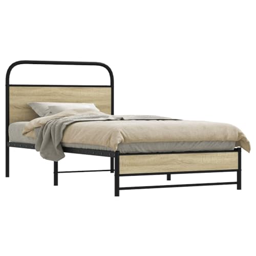 Homgoday Bettgestell ohne Matratze, 100 x 200 cm, Sonoma-Eichenholz, Bettgestell für Schlafzimmer, für Einzelbett, Doppelbett, Schlafzimmerdekoration Homgoday Bettgestell ohne Matratze, 100 x 200 cm, Sonoma-Eichenholz, Bettgestell für Schlafzimmer, für Einzelbett, Doppelbett, Schlafzimmerdekoration von Homgoday