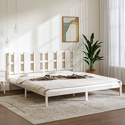 Homgoday Bettgestell ohne Matratze, weiß, 200 x 200 cm, Massivholz, Kiefer, Bettrahmen, Rahmen, Rahmen, modernes Bett, Struktur für Wohnzimmer, Schlafzimmer, Modell 3105621IT Homgoday Bettgestell ohne Matratze, weiß, 200 x 200 cm, Massivholz, Kiefer, Bettrahmen, Rahmen, Rahmen, modernes Bett, Struktur für Wohnzimmer, Schlafzimmer, Modell 3105621IT von Homgoday
