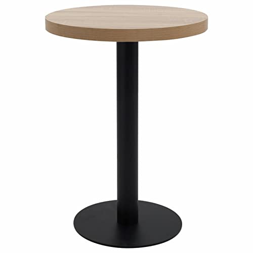 Homgoday Bistrotisch, MDF, Bistrotisch, Hellbraun und Schwarz, 60 cm, kleiner Küchentisch für Esszimmer, Küche, Bar Homgoday Bistrotisch, MDF, Bistrotisch, Hellbraun und Schwarz, 60 cm, kleiner Küchentisch für Esszimmer, Küche, Bar von Homgoday