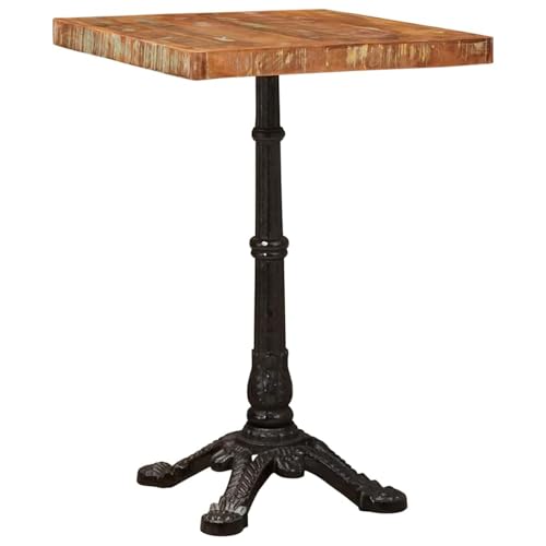 Homgoday Bistrotisch Braun 50 x 50 x 76 cm recyceltes Massivholz Bistrotisch Model42013027 von Homgoday
