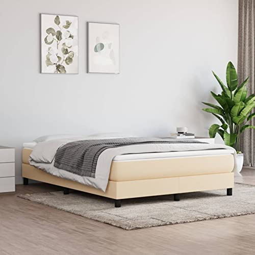 Homgoday Boxspringbett Bett Bettgestell Polsterbett Einzelbett | Doppelbett Rahmenbettgestell Lattenrost Bett ohne kopfteil Bett für Schlafzimmer Creme 140x200 cm Stoff Homgoday Boxspringbett Bett Bettgestell Polsterbett Einzelbett | Doppelbett Rahmenbettgestell Lattenrost Bett ohne kopfteil Bett für Schlafzimmer Creme 140x200 cm Stoff von Homgoday