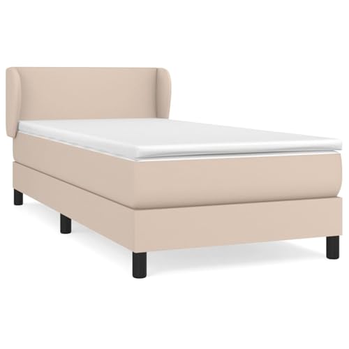 Homgoday Boxspringbett Cappuccino-Braun | Einzeltaschenfederkernmatratze | Kunstleder | 203x93x78/88 cm Model3127174 von Homgoday