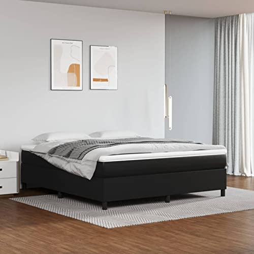 Homgoday Boxspringbett aus Kunstleder, Schwarz, 160 x 200 cm, Lattenrost für Erwachsene, Kinder und Jugendliche, einfache Montage, Typ 2 Betten und Lattenroste, Möbel Homgoday Boxspringbett aus Kunstleder, Schwarz, 160 x 200 cm, Lattenrost für Erwachsene, Kinder und Jugendliche, einfache Montage, Typ 2 Betten und Lattenroste, Möbel von Homgoday
