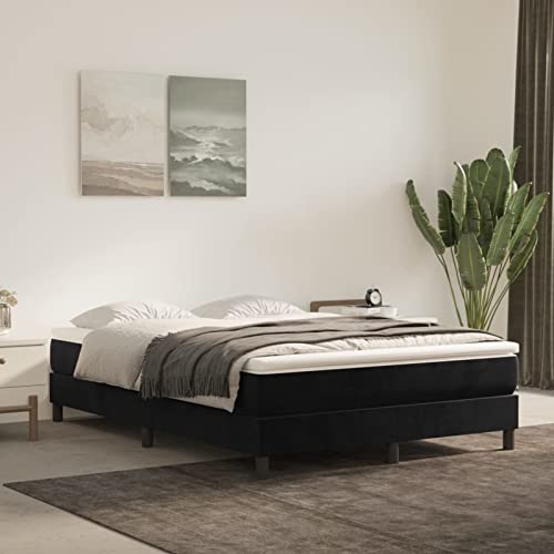 Homgoday Boxspringbett aus schwarzem Samt, 140 x 190 cm, Lattenrost für Erwachsene, Kinder und Jugendliche, einfache Montage, Typ 2 Betten und Lattenroste, Möbel Homgoday Boxspringbett aus schwarzem Samt, 140 x 190 cm, Lattenrost für Erwachsene, Kinder und Jugendliche, einfache Montage, Typ 2 Betten und Lattenroste, Möbel von Homgoday