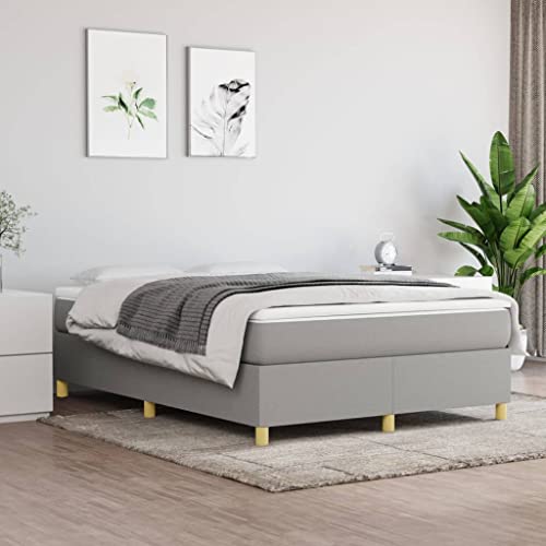 Homgoday Boxspringbett mit Matratze Bettrahmen Einzelbett | Doppelbett Bettgestell Jugendbett Rahmenbettgestell Gästebett Bett für Schlafzimmer Hellgrau 140x200 cm Stoff Homgoday Boxspringbett mit Matratze Bettrahmen Einzelbett | Doppelbett Bettgestell Jugendbett Rahmenbettgestell Gästebett Bett für Schlafzimmer Hellgrau 140x200 cm Stoff von Homgoday