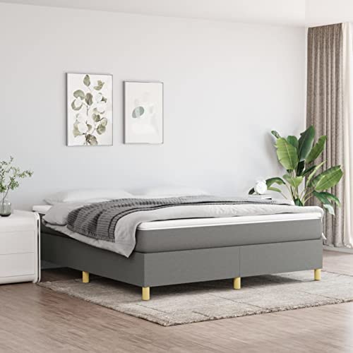 Homgoday Boxspringbett mit Matratze Bettrahmen Einzelbett | Doppelbett Rahmenbettgestell Bettgestell Jugendbett Gästebett Bett für Schlafzimmer Dunkelgrau 160x200 cm Stoff Homgoday Boxspringbett mit Matratze Bettrahmen Einzelbett | Doppelbett Rahmenbettgestell Bettgestell Jugendbett Gästebett Bett für Schlafzimmer Dunkelgrau 160x200 cm Stoff von Homgoday