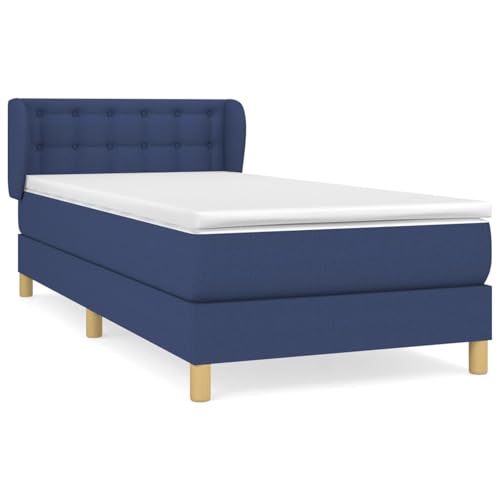 Homgoday Boxspringbett mit Matratze Blau 100x200 cm Stoff G?stebett Familienbett Homgoday Boxspringbett mit Matratze Blau 100x200 cm Stoff G?stebett Familienbett von Homgoday