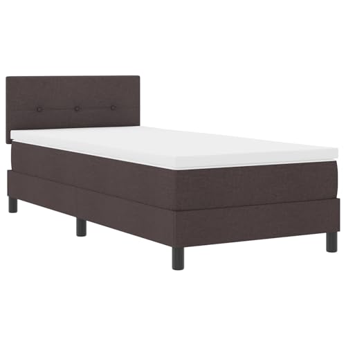 Homgoday Boxspringbett mit Matratze Dunkelbraun 90x200 cm Stoff G?stebett Familienbett von Homgoday