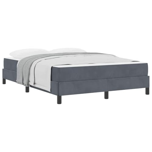 Homgoday Boxspringbett mit Matratze Dunkelgrau 140 x 200 cm Samt Bett Erwachsene Model3398696 von Homgoday