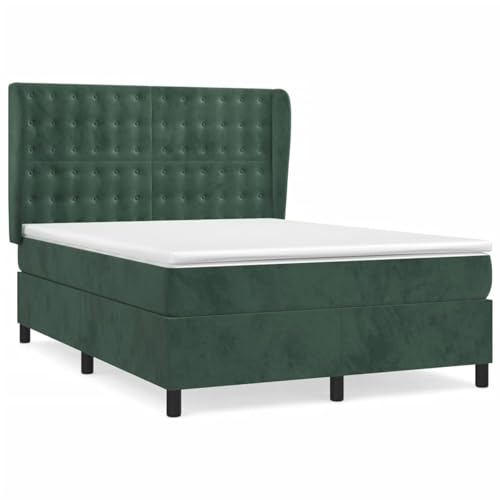 Homgoday Boxspringbett mit Matratze Dunkelgrün 140x190 cm Samt G?stebett Familienbett Model3129450 von Homgoday