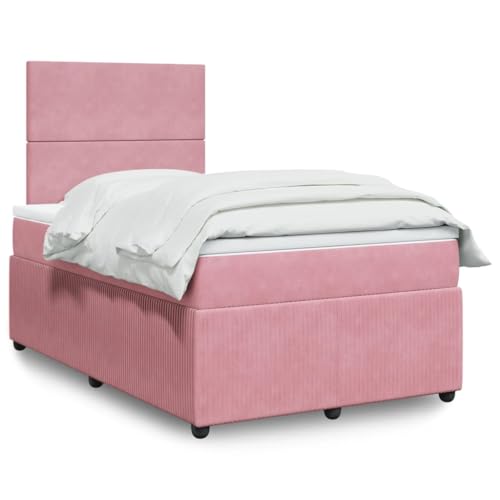 Homgoday Boxspringbett mit Matratze aus Samt, Rosa, 120 x 190 cm, gepolstert, atmungsaktiv, bequem, ergonomisch, Doppelbetten, Einzelbett, flaches Design Homgoday Boxspringbett mit Matratze aus Samt, Rosa, 120 x 190 cm, gepolstert, atmungsaktiv, bequem, ergonomisch, Doppelbetten, Einzelbett, flaches Design von Homgoday