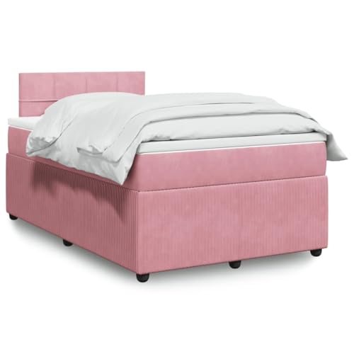 Homgoday Boxspringbett mit Matratze aus Samt, Rosa, 120 x 190 cm, mit Quadraten Homgoday Boxspringbett mit Matratze aus Samt, Rosa, 120 x 190 cm, mit Quadraten von Homgoday