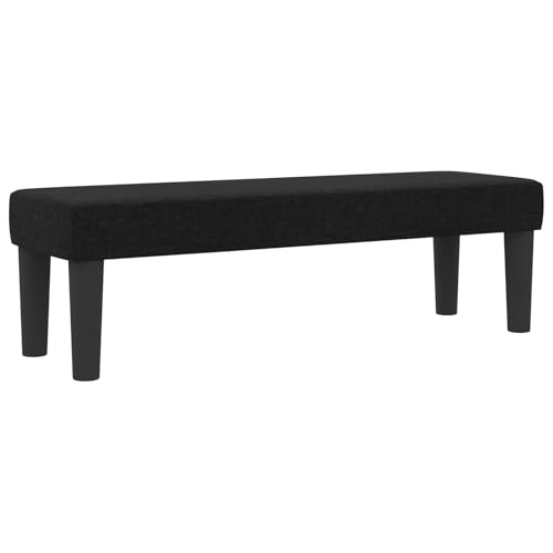 Homgoday Boxspringbett mit Matratze & Bank Schwarz 120x200 cm Stoff G?stebett Familienbett von Homgoday