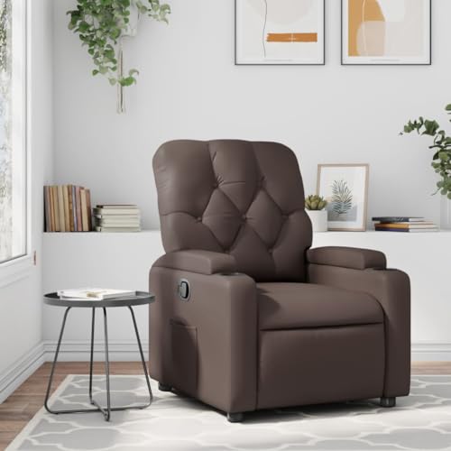 Homgoday Brauner Sessel aus Kunstleder, Möbelstück für Wohnzimmer, Sessel, Relaxsessel, Sessel für Schlafzimmer Homgoday Brauner Sessel aus Kunstleder, Möbelstück für Wohnzimmer, Sessel, Relaxsessel, Sessel für Schlafzimmer von Homgoday