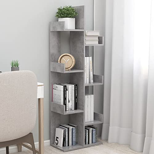 Homgoday Bücherregal, Grau, Beton, 48 x 25,5 x 140 cm aus Spanplatte, Möbel, Bücherregal, Vitrine, vertikales Bücherregal, platzsparend, Standregal für Wohnzimmer, Arbeitszimmer Homgoday Bücherregal, Grau, Beton, 48 x 25,5 x 140 cm aus Spanplatte, Möbel, Bücherregal, Vitrine, vertikales Bücherregal, platzsparend, Standregal für Wohnzimmer, Arbeitszimmer von Homgoday