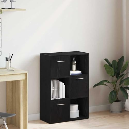 Homgoday Bücherregal/Raumteiler Schwarze Eiche 60,5x30x90cm Holzwerkstoff Bücherregal Model862473 von Homgoday