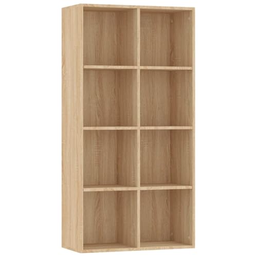 Homgoday Bücherregal/Sideboard Sonoma-Eiche 66×30×130 cm Holzwerkstoff Book Shelf Model800156 von Homgoday