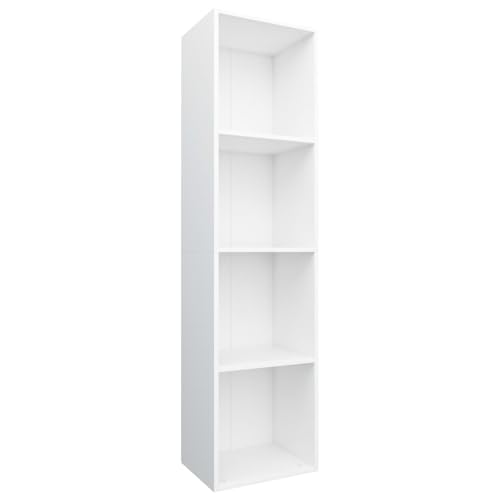 Homgoday Bücherregal/TV-Schrank Wei? 36×30×143 cm Holzwerkstoff Book Shelf Model800144 von Homgoday