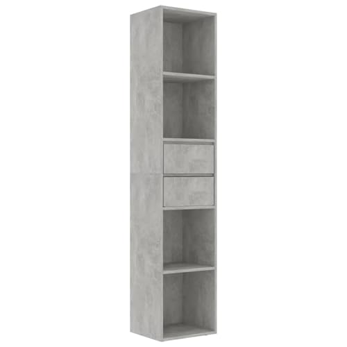 Homgoday Bücherregal Betongrau 36x30x171 cm Holzwerkstoff Book Shelf Model802871 von Homgoday
